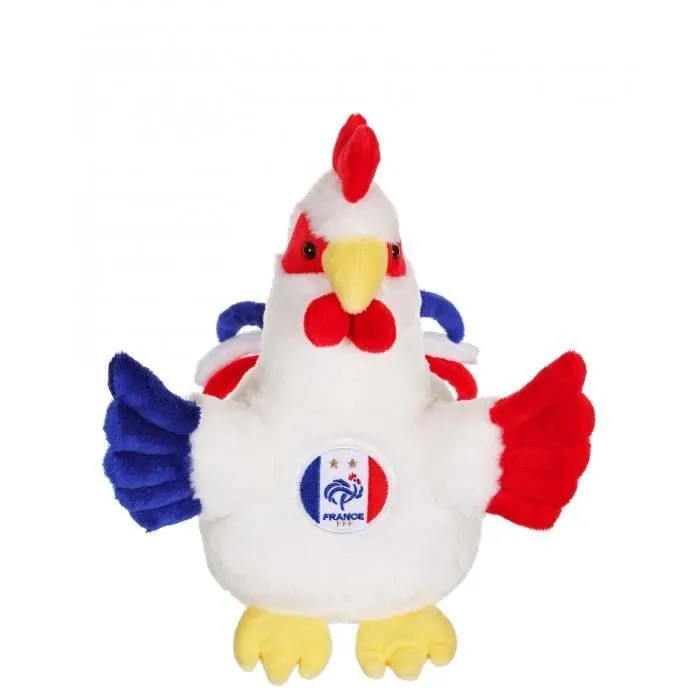 Gipsy Toys - Coq en Peluche FFF - 25 cm - Bleu Blanc Rouge-0