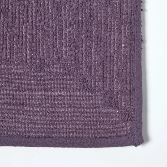 Tapis de bain haut de gamme 2 pièces Aubergine - HOMESCAPES - Violet - Adulte - 50 x 80 cm & 50 x 55 cm-3