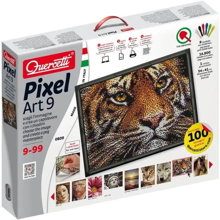 Art créatif - Quercetti - 0809 - 14800 pièces - 54x41 cm - Picots colorés-0
