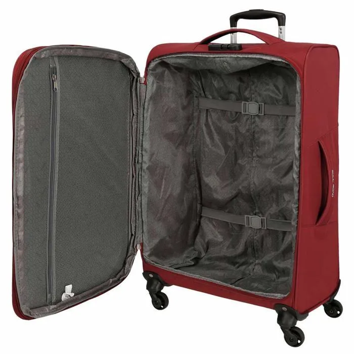 Roll road Royce Set de Bagages Rouge 55/66/76 cms Souple Polyester Serrure a combinaison 196L 4 roues Bagage a main-3