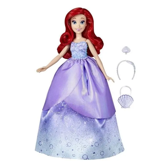 Poupée Ariel - Disney Princesses - 10 combinaisons de tenues - Jouet pour enfants dès 3 ans-0