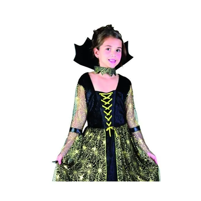 Costume de Vampire vert - Déguisement Fille Carnaval Anniversaire Fête Halloween - Taille 5 à 11 ans-1