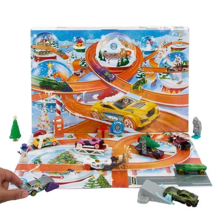 Hot Wheels-Calendrier de l’avent 2024-8 voitures et 16 accessoires HTG00-4