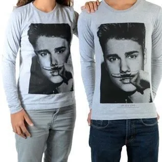 Tee Shirt Little Eleven Paris Bieber LS Mixte - Gris-0
