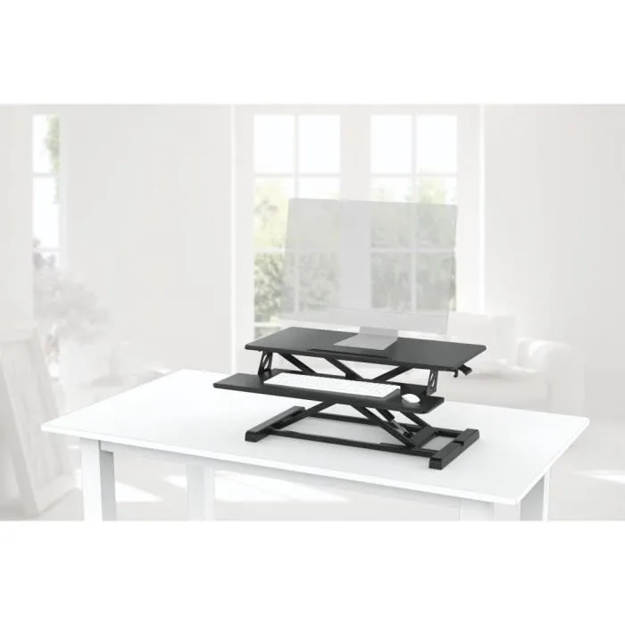 Réhausseur de bureau ajustable en hauteur - HAMA - 80 x 40 cm - Noir - Style industriel-loft-2
