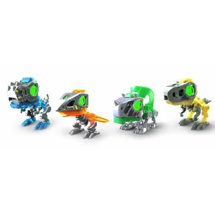 Pack 4 Robots Dino à Construire YCOO - BIOPOD - Rouge - Effets Sonores et Lumineux - A partir de 5 ans-0