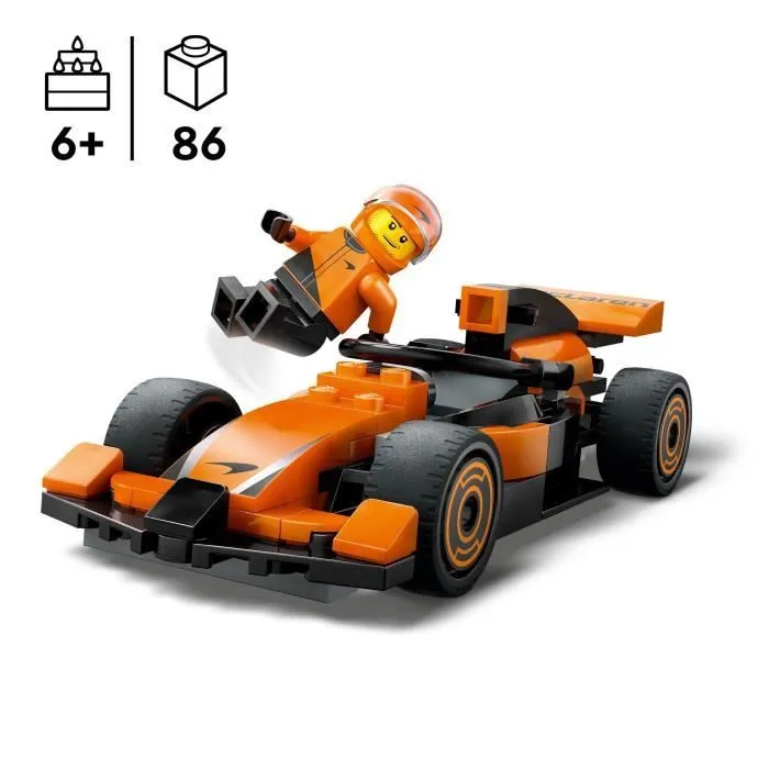LEGO City 60442 Voiture de course McLaren avec pilote de F1 - Jouet pour garçon dès 6 ans-1