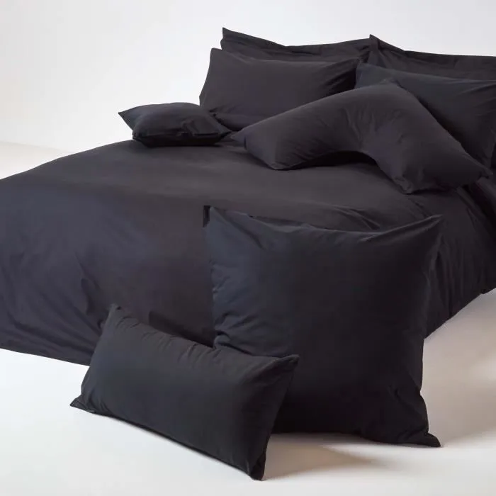 Taie d'oreiller - Homescapes - Noir - 100% coton égyptien - 200 fils - 80 x 80 cm-3
