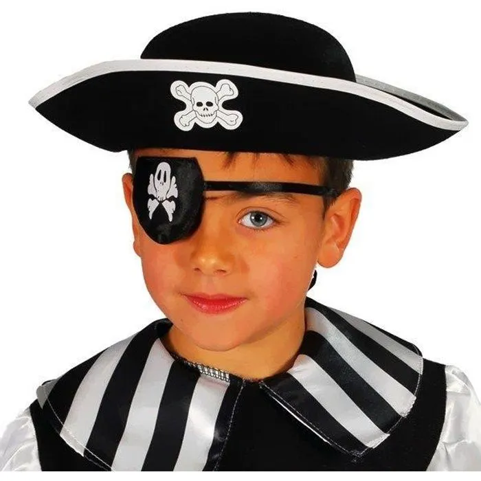 CHAPEAU PIRATE FEUTRE ENFANT  Noir-0