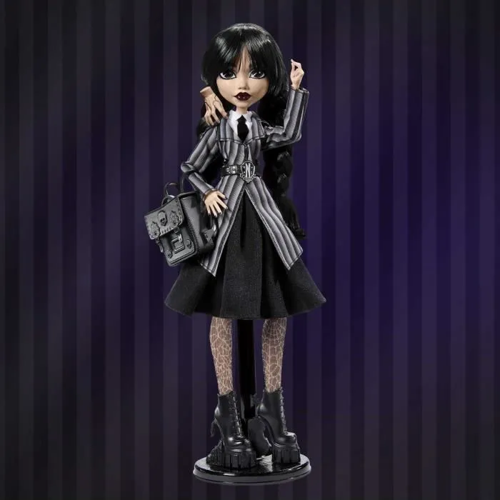 Monster High-Mercredi Addams en Uniforme-Poup?e avec La Chose - Monster High - HXJ04-8