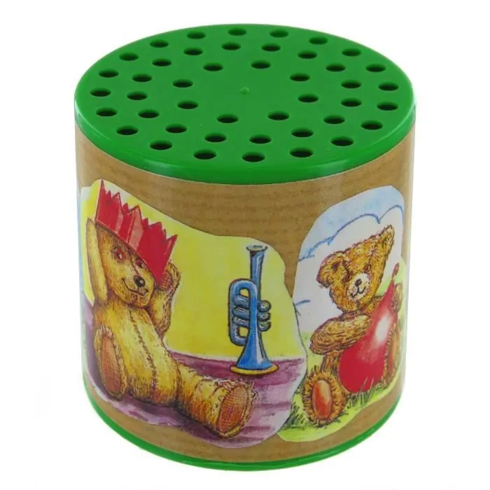 Boîte à meuh ou boîte à vache traditionnelle pour entendre le cri d'une vache avec étiquette de jouets dont des ours en peluche-2
