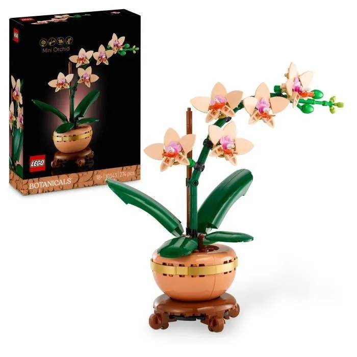 LEGO Botanique 10343 L’orchidée miniature - Fleurs artificielles - Idée cadeau pour femme-0
