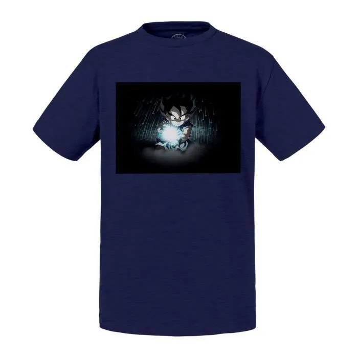 T-shirt Enfant Bleu Dragon Ball Son Goku Enfant Kamehameha Anime Manga Japon-0