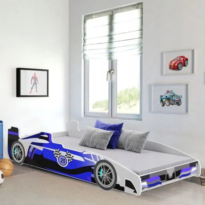 Lit enfant Voiture Formule 1 Bleu 160 x 80cm-0