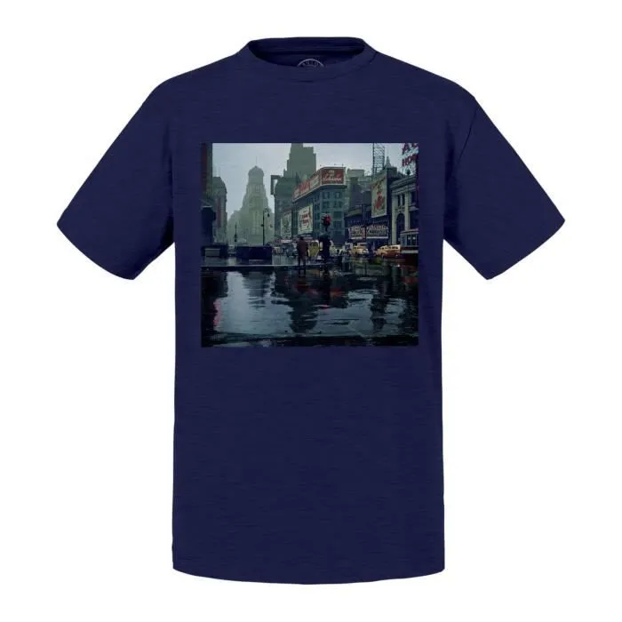 T-shirt Enfant Noir Time Square New York 1943 Ville Photo Vintage-0