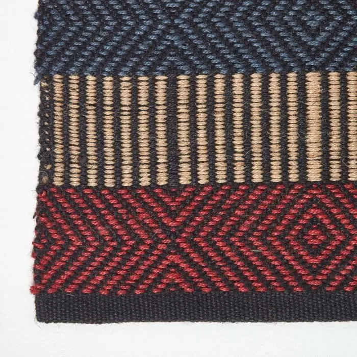 Tapis en Jute - HOMESCAPES - Multicolore Rayé - Fibres Naturelles - 90 x 150 cm-2