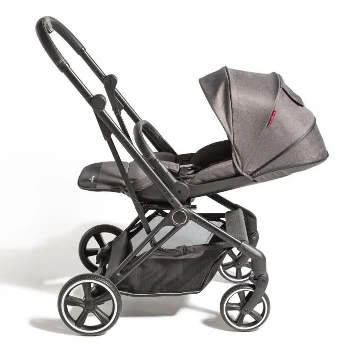 WILLIAM KENT 1733 Poussette Visio 360 grise, compacte, canopy extensible, tissu certifiés Oekotex 100-3