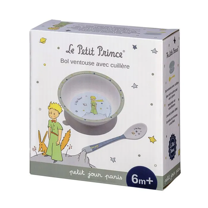 Bol ventouse et cuillère Le Petit Prince - Petit Jour Paris - Rose - Mixte-1