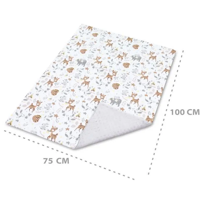Couverture bébé d'été TOTSY BABY - Minky doux - 75x100 cm - Cerf-1