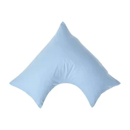 Taie d'oreiller spécial oreiller cervical en coton égyptien 200 fils Forme V bleu-0