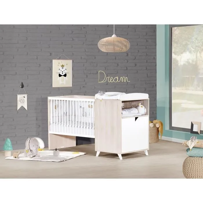 Lit Combiné 120x60 évolutif en 90x190 en bois-4