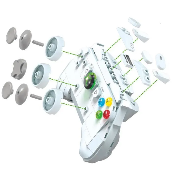 Coffret de Construction - MEGA - Réplique Xbox 360 - 1342 pièces - Manette avec LED - Pour Adultes-8