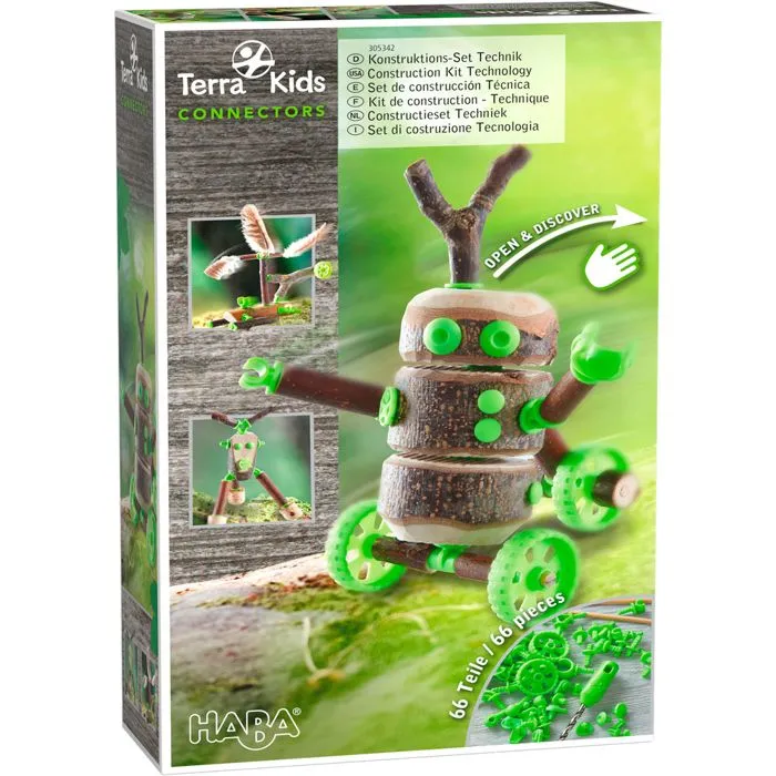 Connectors Kit - HABA - Terra Kids - Jeu de construction - Enfant - Marron et vert-0
