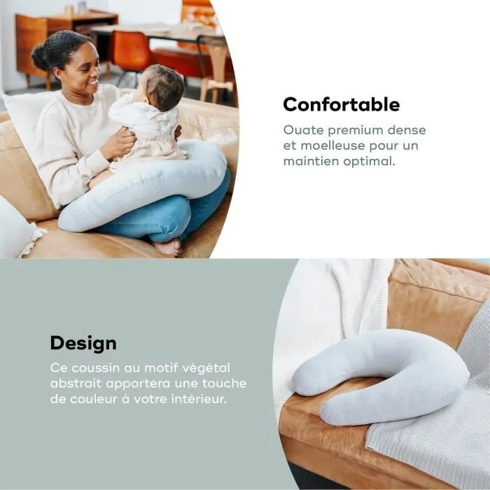 BABYMOOV B.LOVE Coussin de maternité et allaitement, certifié Oeko-Tex et bio, mineral grey-3