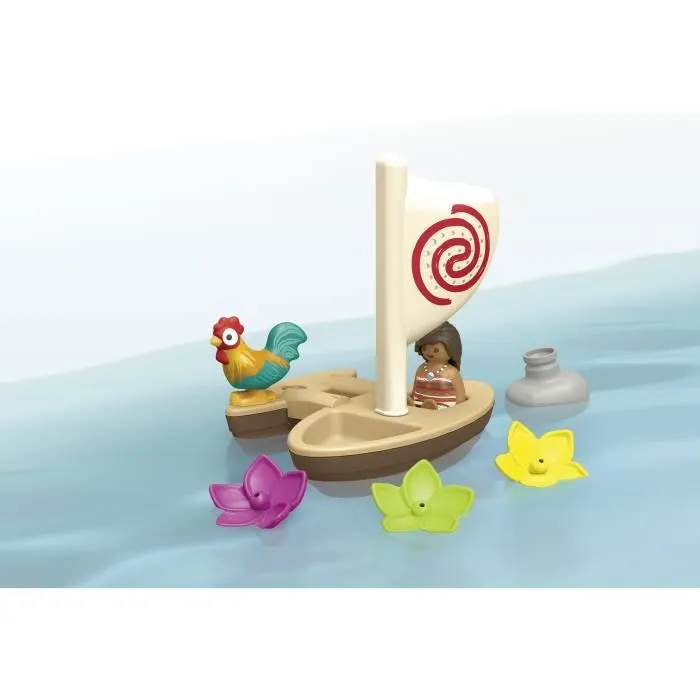 PLAYMOBIL Junior 71459 Vaiana et bateau à voile, Flotte dans l'eau, Jouet pour le bain, Disney, Dès 12 mois-2