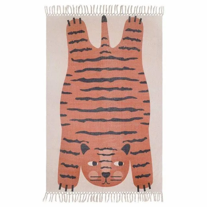 Tapis enfant tigre DAJALA - 110 x 170 cm - Coton - Oeko Tex - Nattiot-0