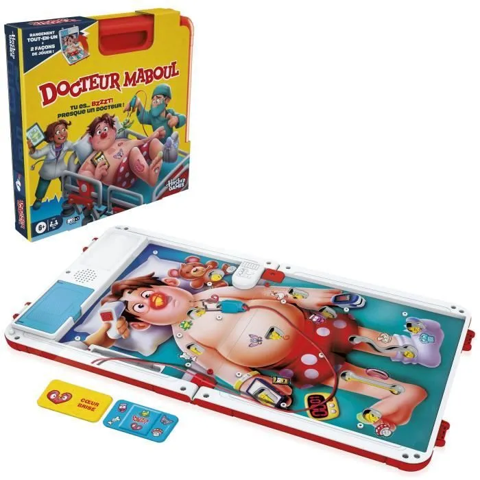 Docteur Maboul, jeu de plateau électronique avec mallette de transport tout-en-un, 2 façons de jouer, 1 joueur et plus, 10 minutes,-1
