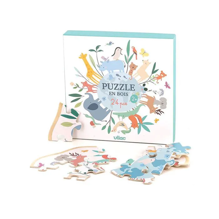 Vilac - Puzzle en bois Autour du monde 24 pcs-2