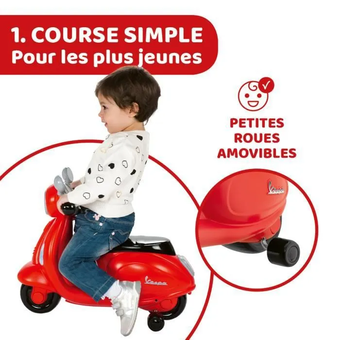 Porteur Scooter Vespa Primavera - Rouge - Sons et Lumières - CHICCO-2