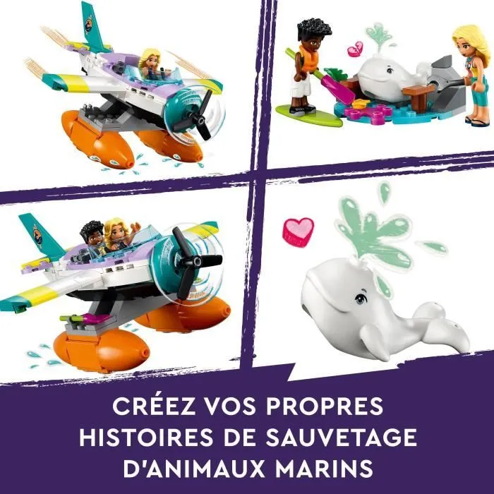 LEGO® Friends 41752 L’Hydravion de Secours en Mer, Jouet Avion avec Figurine Baleine et Mini-Poupées-4