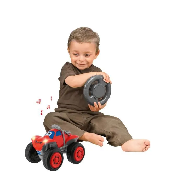 Voiture Radiocommandée CHICCO Billy Big Wheels Rouge - Effets lumineux et sonores réalistes-2