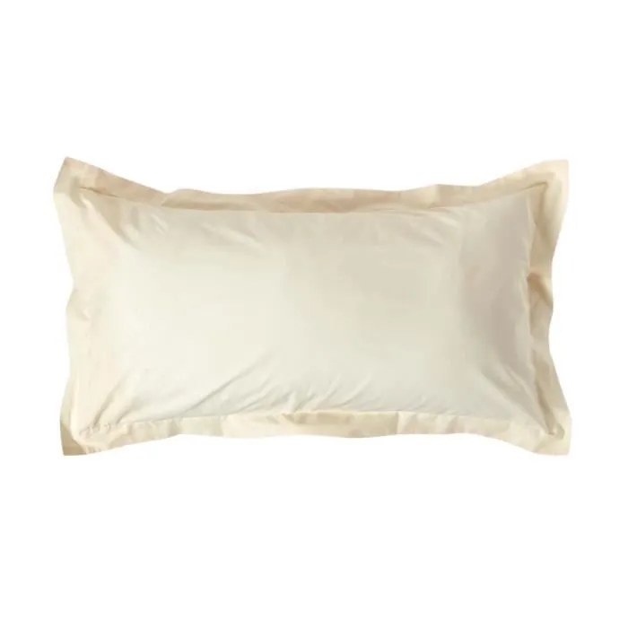 Taie d'Oreiller rectangulaire coton égyptien Crème 200 fils 50 x 90 cm-0