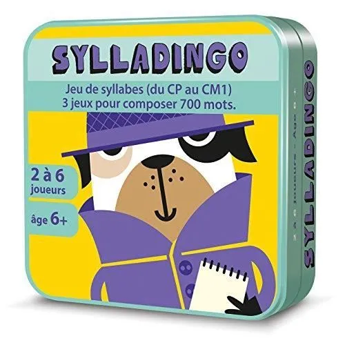 Jeu de cartes - ASMODEE - SyllaDingo - Vocabulaire Orthographe - Mixte - 2 joueurs ou plus-0