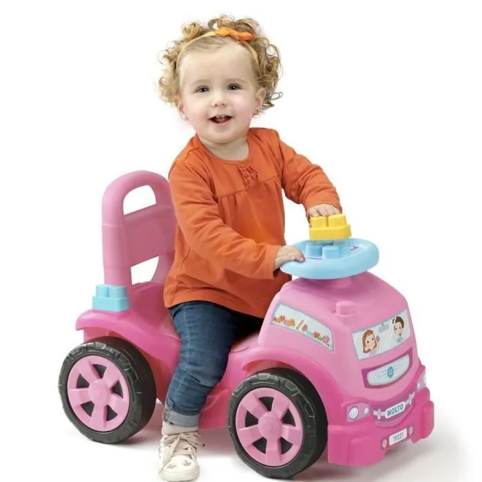 Jeu de construction - MOLTO - 3 x 1 camion rose avec 10 blocs - Mixte - Livré monté - A partir de 3 ans-0