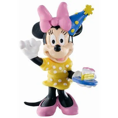 Figurine - BULLYLAND - Minnie Anniversaire - Jaune - 8 cm - Fille - 3 ans-0