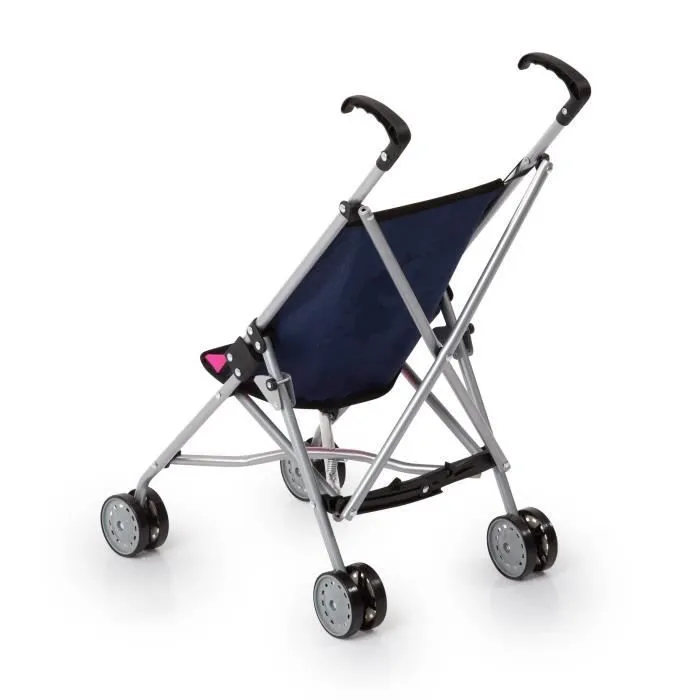 BAYER Poussette jumelle pour poupée licorne bleu et rose vif réglable-5
