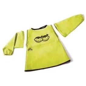 BABYTOLOVE Tablier Bavoir "Bib" Lime/Taupe-1