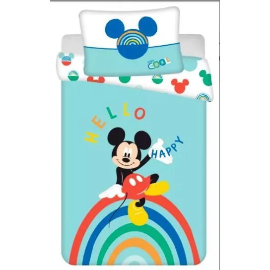 Parure de lit enfant - Disney - Mickey - 100x135 cm - 40x60 cm - 100% coton-0