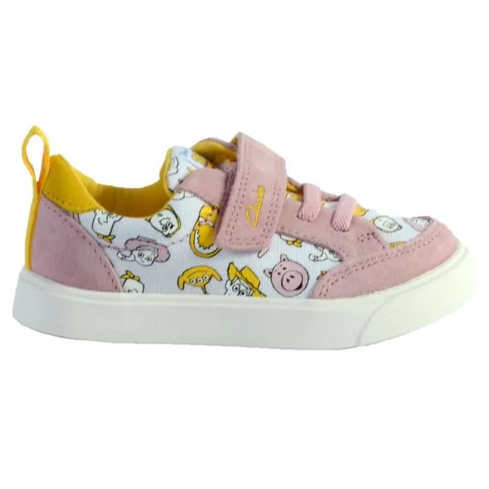 Basket Cuir Clarks Bebe City Howdy T - Combi Rose - Fermeture A lacets - Rond-1