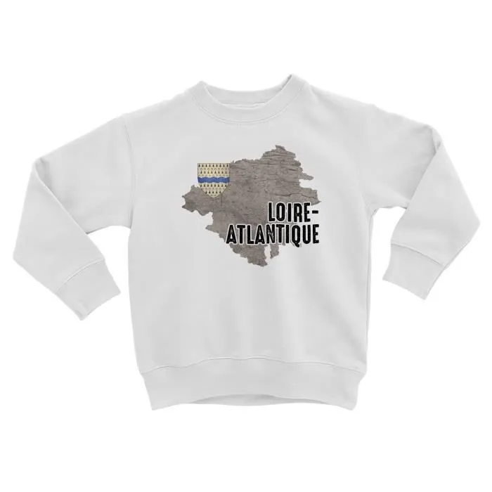 Sweatshirt Enfant Loire Atlantique 44 Département Nantes Carte Ancienne Rare-0