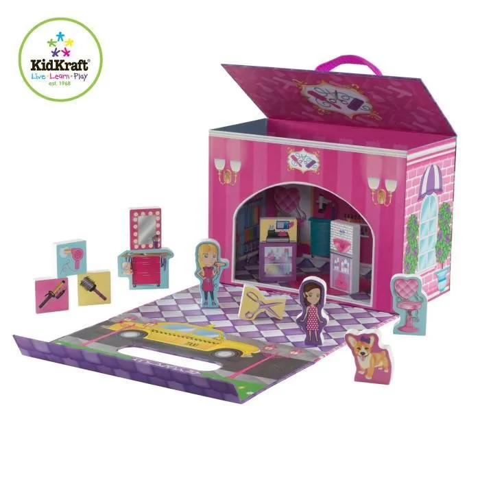 Jeu de Voyage Salon de Beauté - KIDKRAFT - Mixte - Rose - A partir de 3 ans - Jeu de voyage-2