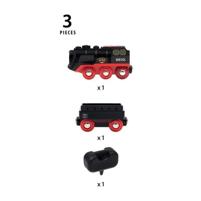 Locomotive à piles à vapeur BRIO World - Ravensburger - Effets de vapeur réalistes - Dès 3 ans - 33884-3
