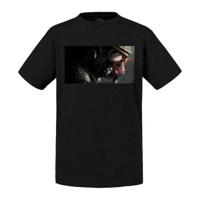 T-shirt Enfant Noir Apex Legends Bloodhound Battle Royale Jeux Video Masque-0
