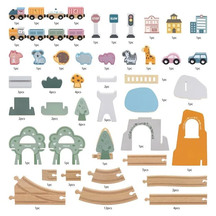 Jeu d'assemblage - jeu de construction - jeu de manipulation Polarb - 44067 - Train Set 90 pcs-1