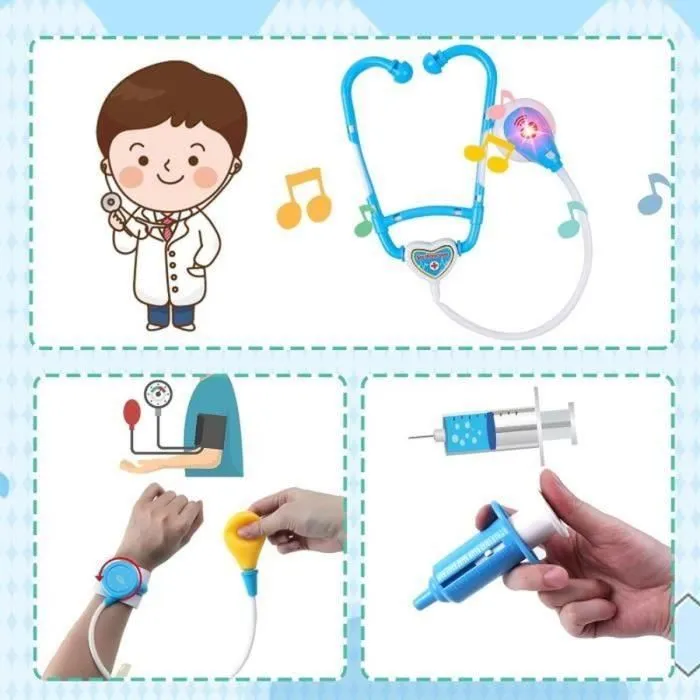 Malette Docteur Enfant, Jouets Déguisement de Jouets du Docteur Imitation avec Medecin Outils Médical, Docteur Rôle Cadeau 3-7 Ans-1