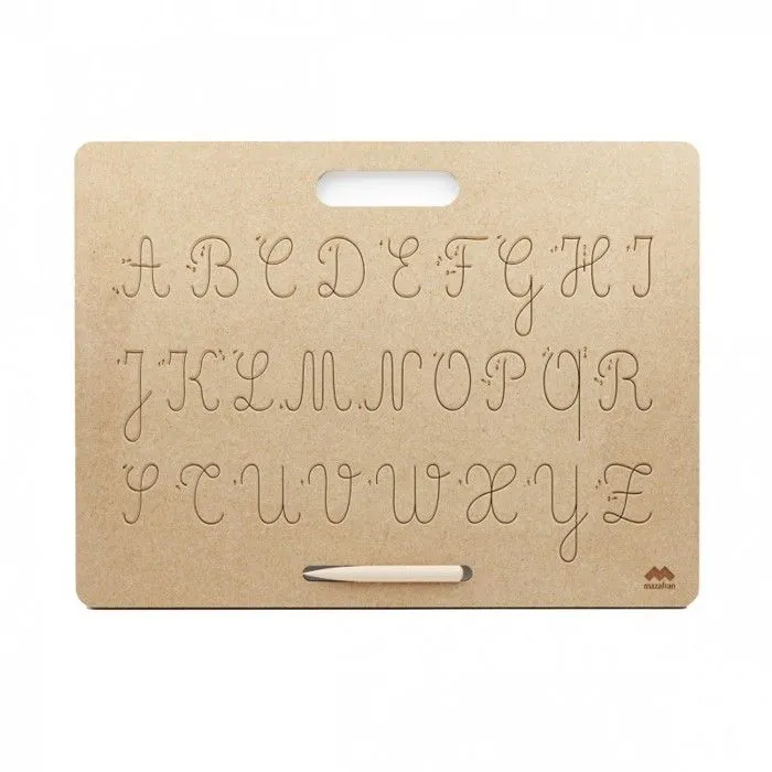 Mazafran - Tablette écriture majuscules cursives Montessori-0